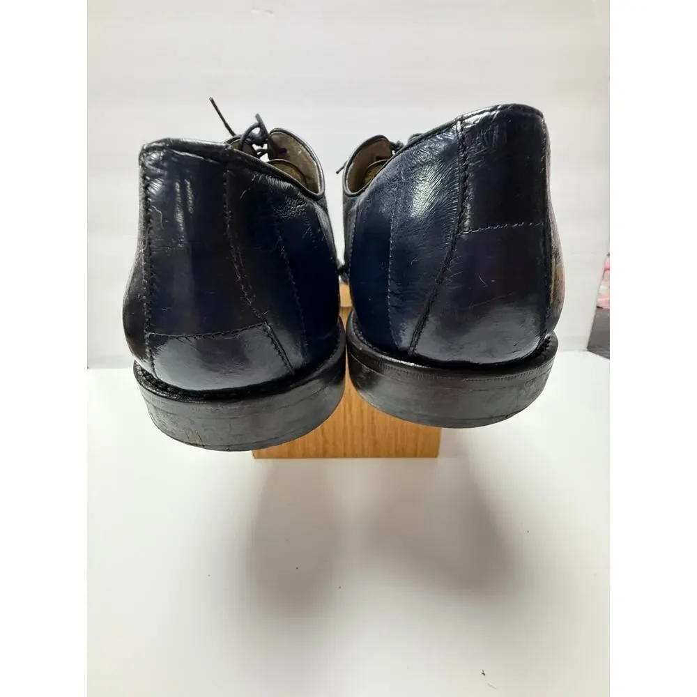 Belvedere Florence Navy Blue Leather Lace Up Dress Shoes Italy Mens 13